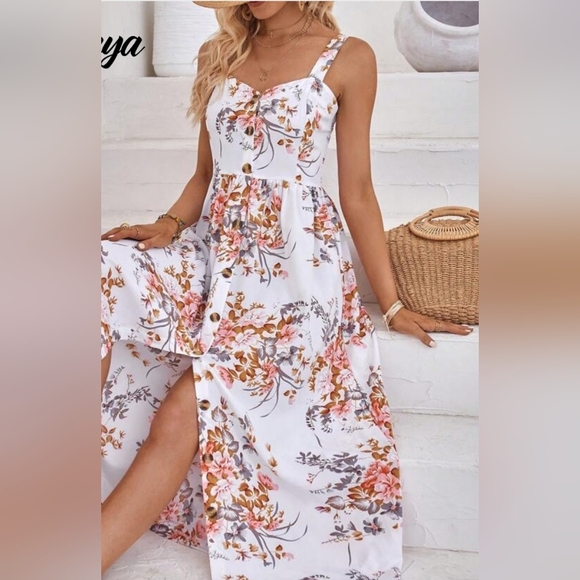 SHEIN Dresses & Skirts - SHEIN White Floral Maxi Dress